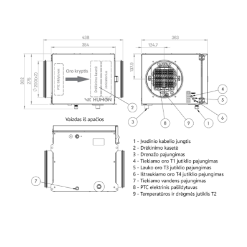 Adiabatinis ortakinis oro drėkintuvas HUMON H200WF (dešininis) 1