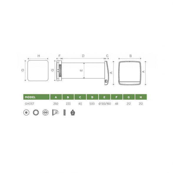 Mini rekuperatorius O.ERRE TEMPERO ECO 160 CERAM 2.0 WIRELESS 1